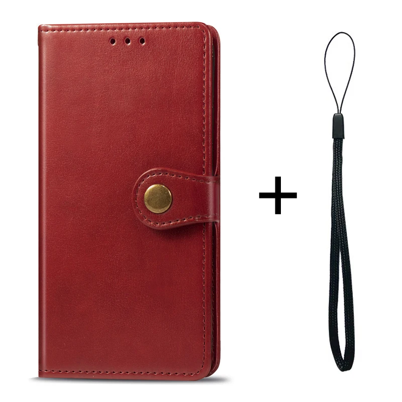 For LG K40S Case 6.1 inch Luxury Leather Wallet Lanyard Protect Stand Back Flip Cover For LG K40S K 40 LGK40S Phone Bags - Цвет: Red