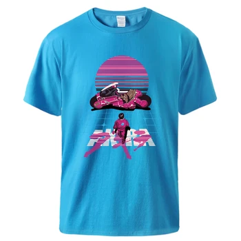 

Akira Synthwave Tshirts Man Casual Summer Short Sleeve Tops 2020 Man 100% Cotton Cool Fashion Tshirts Male Casual Loose T shirts