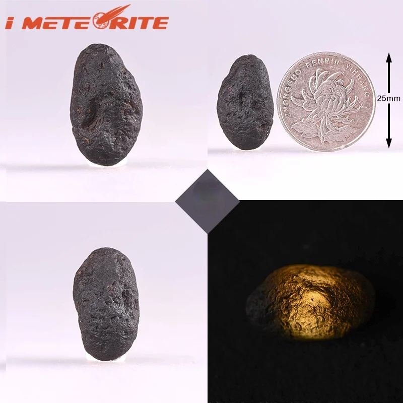 Saffordite Cintamani Arizonite Tektite Bead, Real Original Natural, Cosmic Energy Lucky Health Glass Star Stone Meteorite, Gift 6