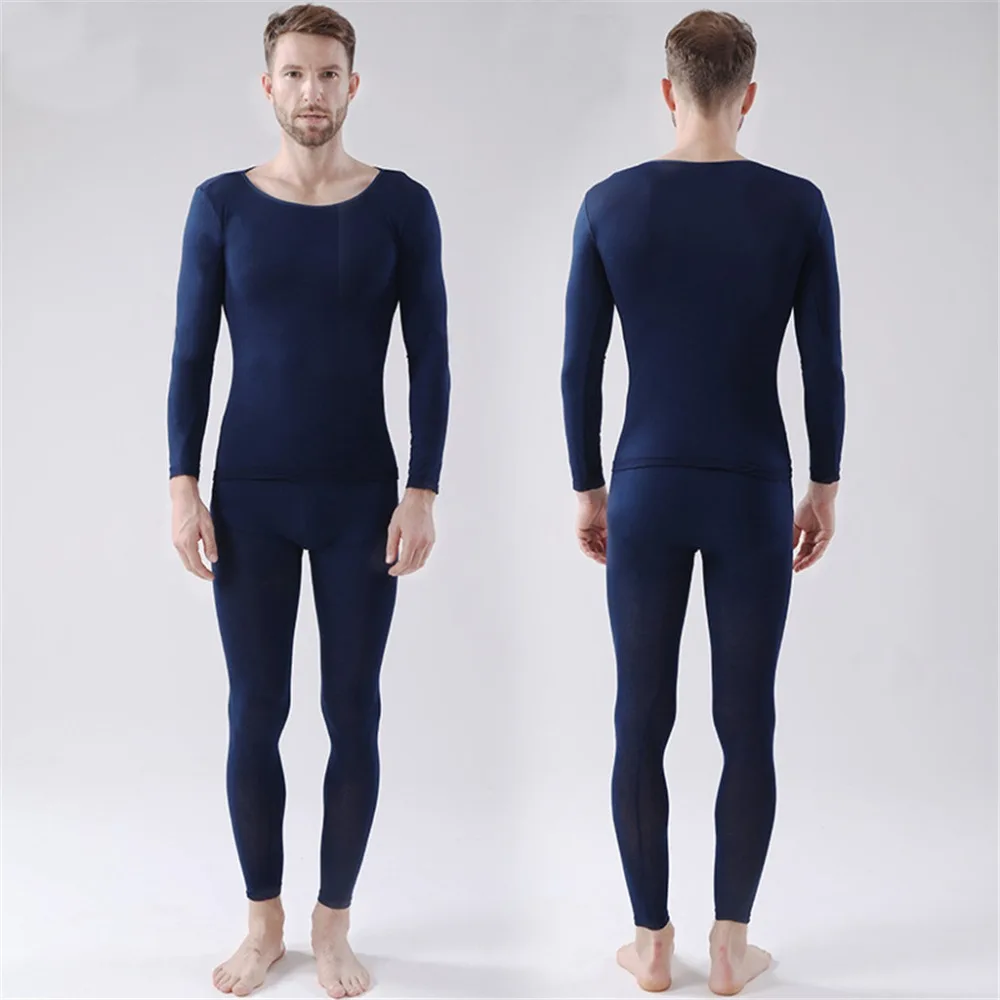 Бесшовное эластичное термо нижнее белье верх+ низ для мужчин camiseta interior termica legging homme E