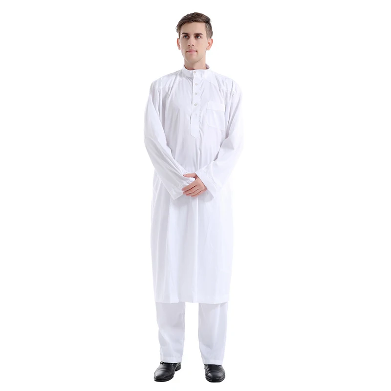 Модная мусульманская одежда мужские включает топ + штаны ropa musulmana hombre курта для