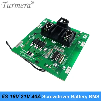 

Turmera 5S 18V 21V 40A BMS Lithium Battery Board with Balance for 21V 18V Screwdriver Shurik and Vacuum Cleaner Battery Pack Use