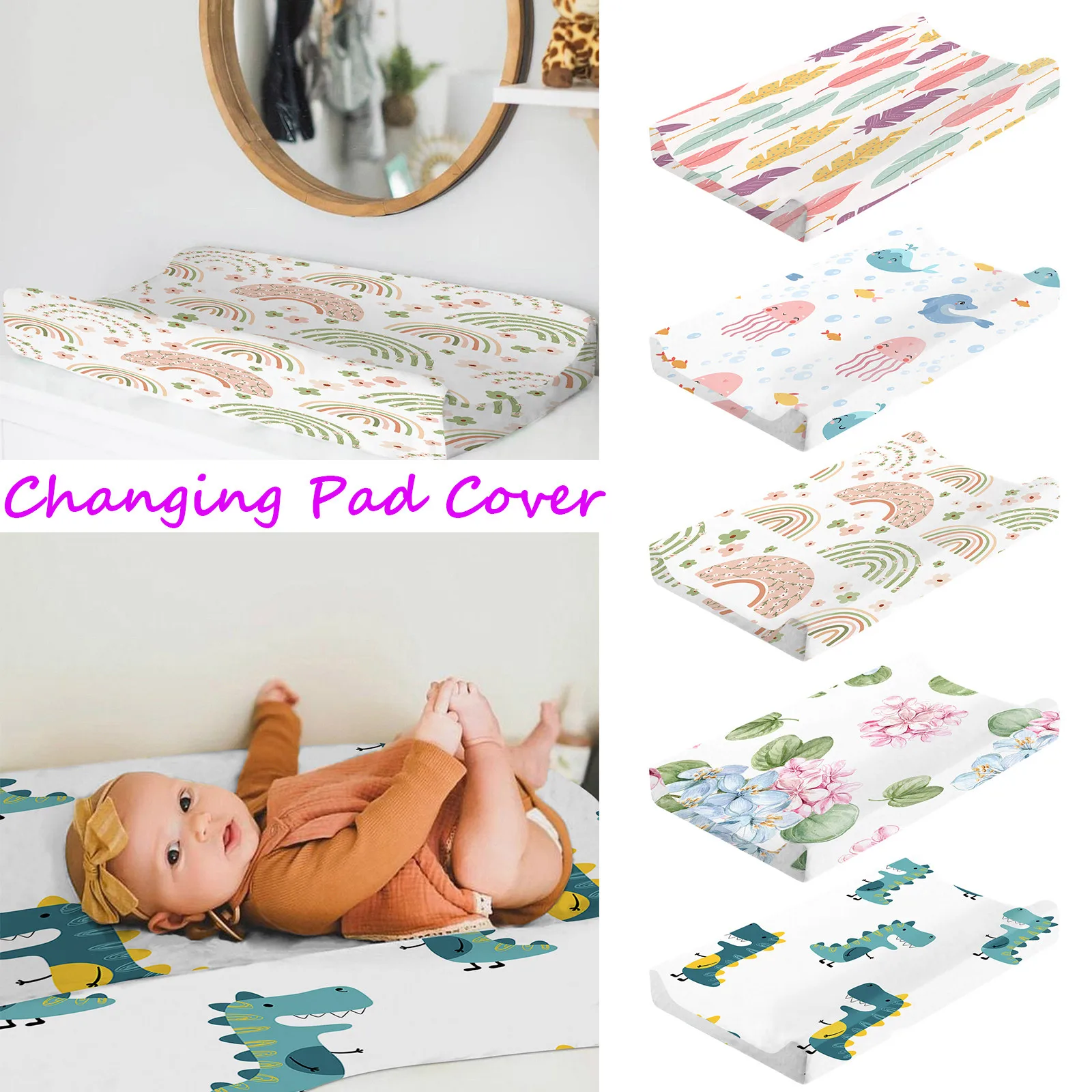 Diaper Changing Pad Cover Super Soft Safe for Baby Changing Pad Cover Mat Table Baby Mat