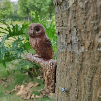 

6.3 Inch Tall Small Outdoor Gifts & Decor Owl Yard Statue Or Tree Hugger Yard Art Decorations Cute Jsys