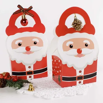 

10pcs Santa Claus Candy Box Merry Christmas Decarations for Home 2020 Xmas New Year Party Packaging Boxes Gift Bags Kids Favors