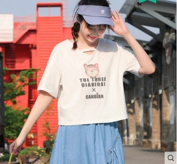 

Princess sweet lolita T-shirt Summer school students loose T-shirt Korean vision sweet soft sister cute T-shirt women LXZL074
