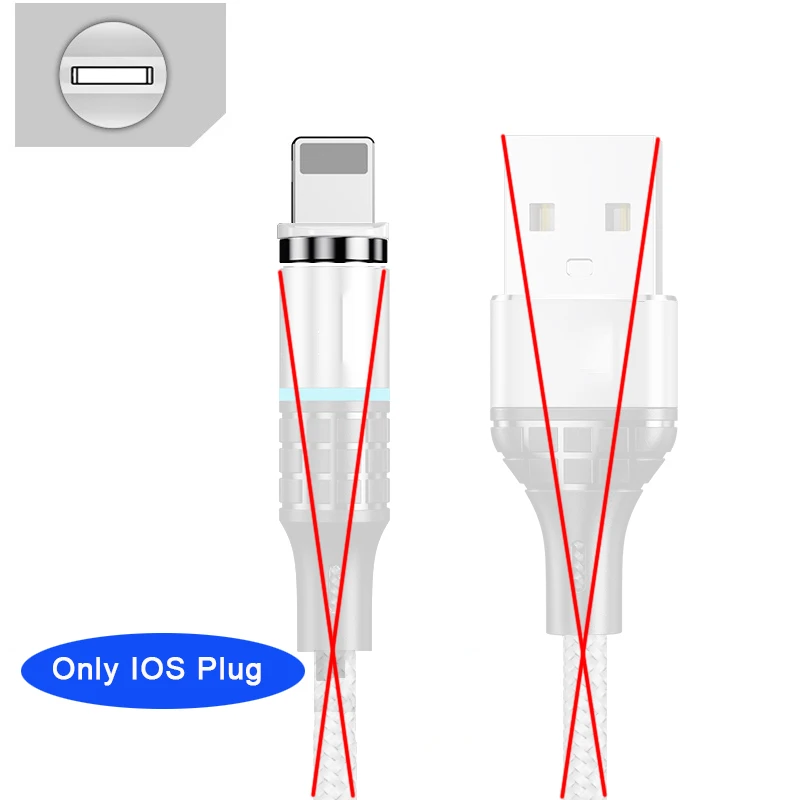 Магнитный кабель OneVan для быстрой зарядки, usb type c, Micro USB, магнитное зарядное устройство, шнур для зарядки телефона, провод для зарядки Iphone, samsung - Цвет: Only IOS Plug