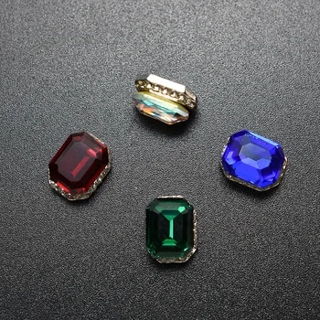 

10Pcs/Lot Mixed Color Alloy nails charm crystal diamonds Stone strass nail art decor jewelry accessoires rhinestones Nail Supply