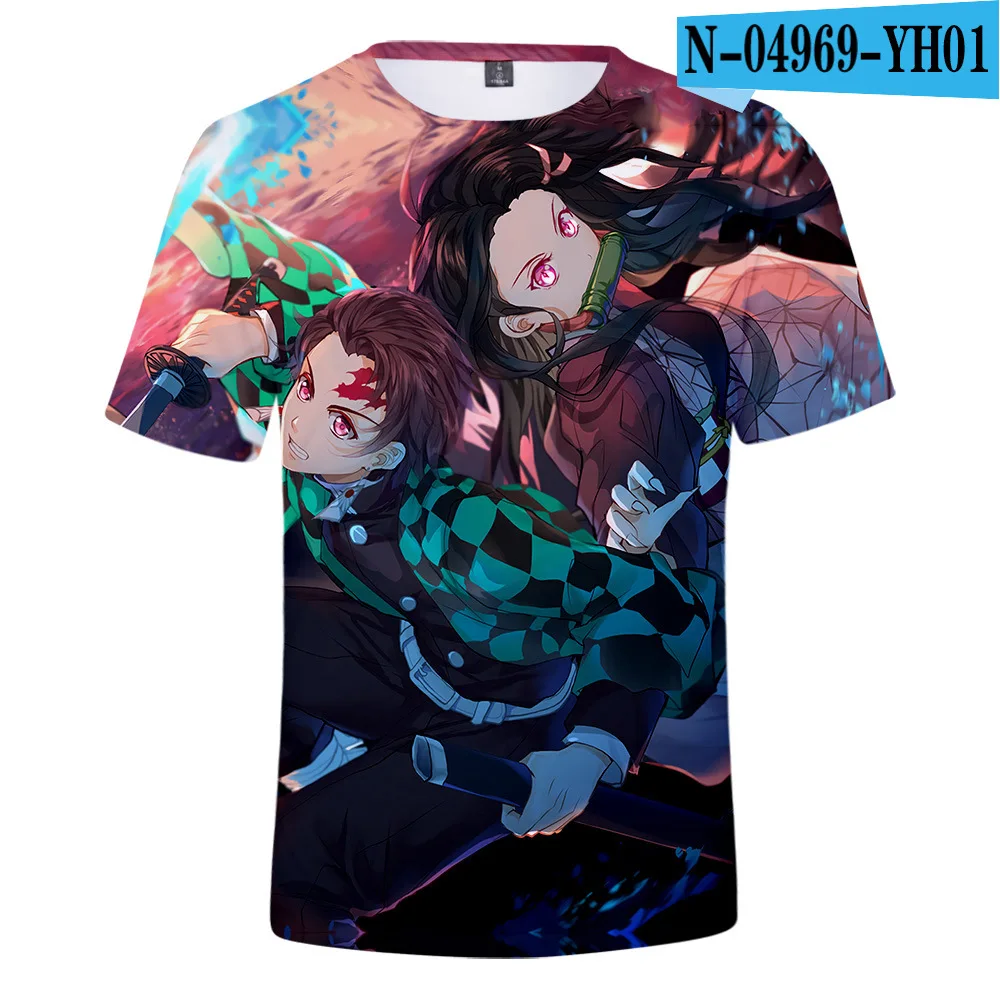 Японская аниме футболка для женщин и мужчин демон Slayer: Kimetsu No Yaiba 3D печать футболка Harajuku стиль короткий рукав Забавные футболки с графикой - Цвет: 020