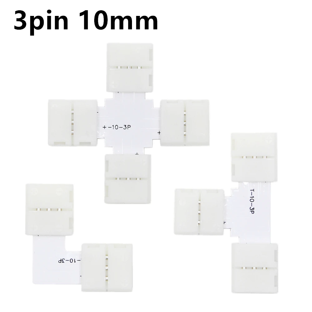 2pin/3pin/4pin/5pin угловой разъем 8 мм/10 мм/12 мм Ширина T/L/X форма паяный соединитель 5050 Ws2812b Светодиодная лента без пайки