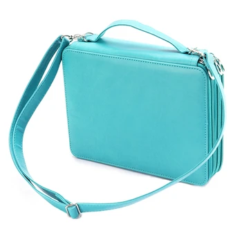 

184 Slot Portable Colored Pencil Case Holder Waterproof Large Capacity Leather Pencil Bag for Student Supplies(Blue)