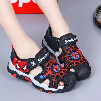 

Good quality Boys Sandals New Summer Mesh Soft Beach Shoes Boys Lovely Cartoon Spiderman Sandals Kids Shoes EU 26-36