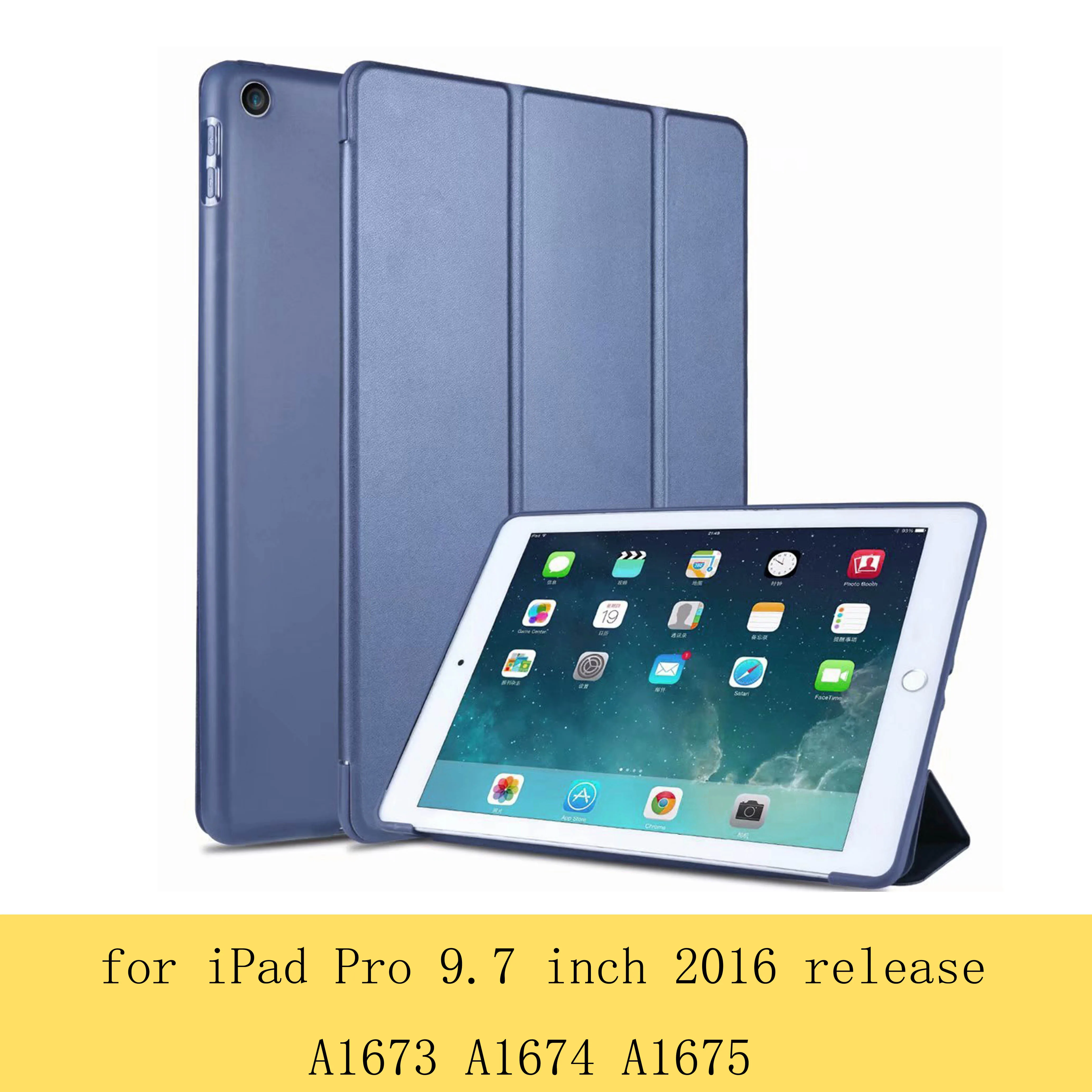 Чехол для ipad 9,7 дюймов 6th 'Pro 9,7 'для ipad 2 3 4: A1822A1954'A1673'A1396 сотовой сеткой из мягкой оболочки Smart sleep из искусственной кожи - Цвет: Pro 9.7  Blue