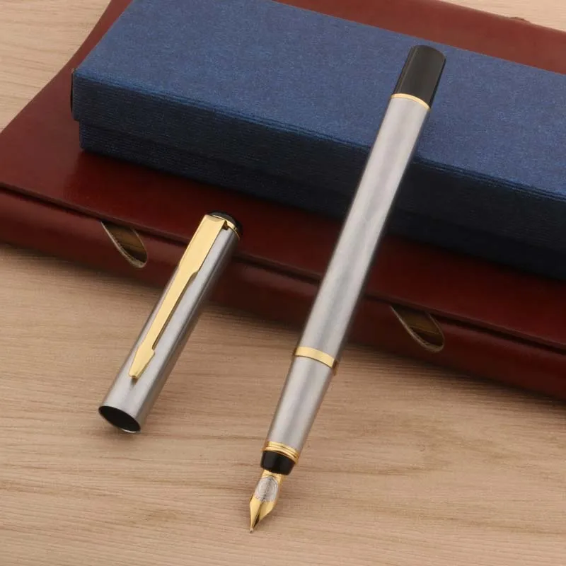 Fountain Pen Stainless Steel 801 Fountain Pen Classic Arrow Stationery Office Supplies Golden Ink Pen