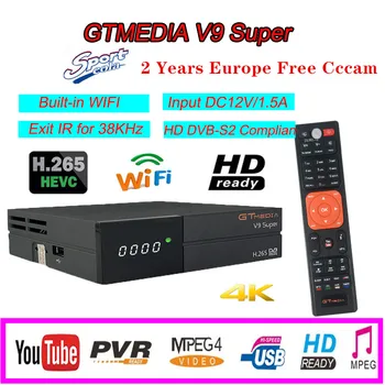 

GTMedia V9 Super Satellite Receiver Bult-in WiFi with 24 months Spain Europe Cccam Full HD DVB-S2/S Freesat V9 Super Receptor