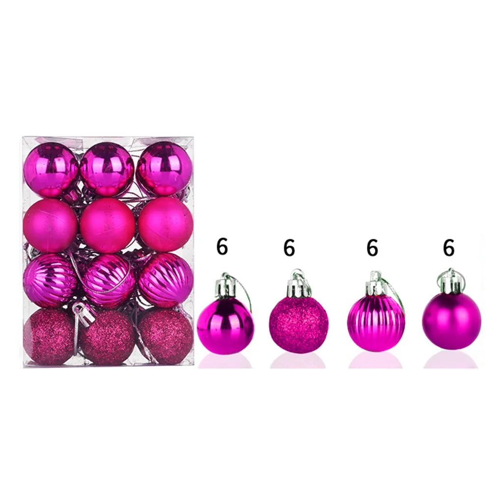 24 шт. 30 мм Рождественская елка шар-безделушка, подвесные вечерние украшения для дома, рождественские украшения для дома Navidad C301022