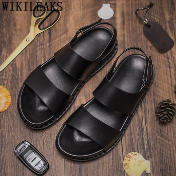 

Genuine Leather Sandals Men Open Shoes Mens Sandals Summer Designer Shoes Men Beach Sandals Plus Size Shoes Zapatos De Hombre