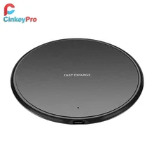 CinkeyPro Быстрое беспроводное зарядное устройство для зарядки QC3.0 10 Вт 7,5 Вт для iPhone 8 X samsung XiaoMi зарядка мобильного телефона USB QI устройство