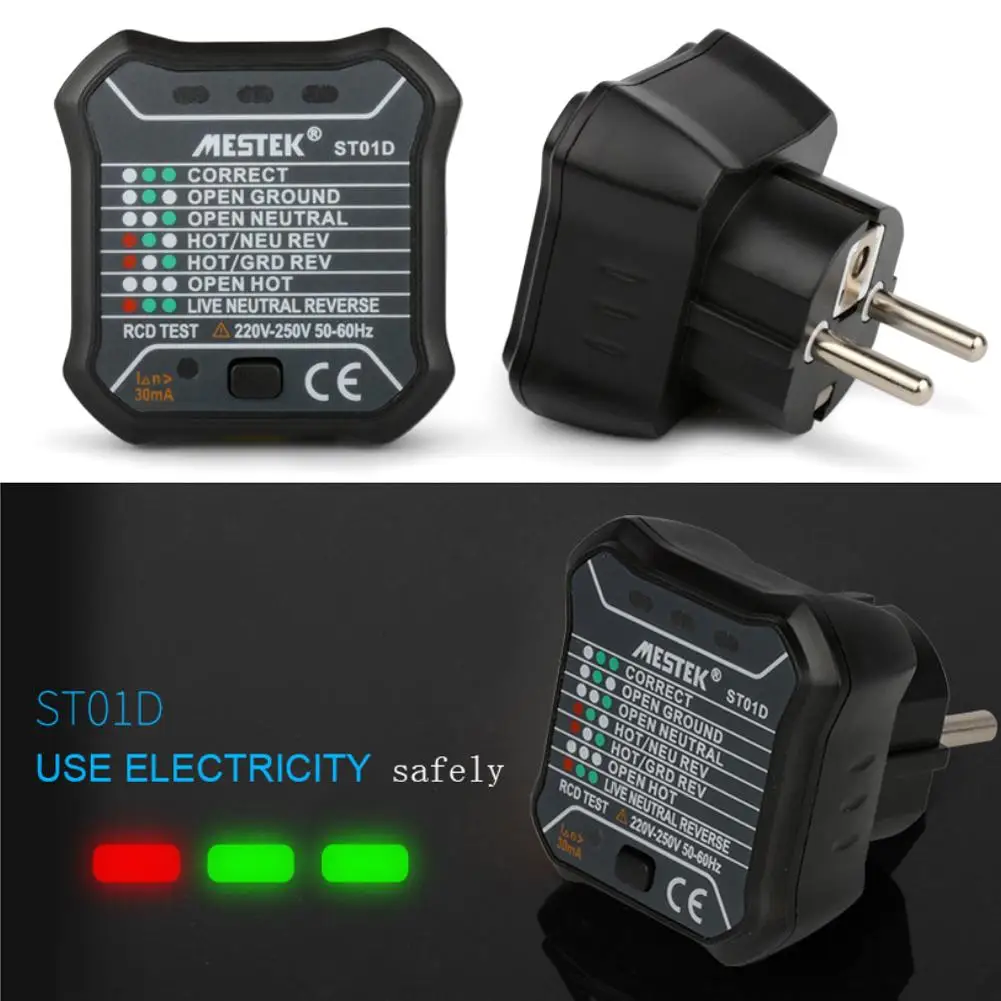

Mestek ST01D Socket Tester Detector Ground Zero Line Polarity Phase Check Finder