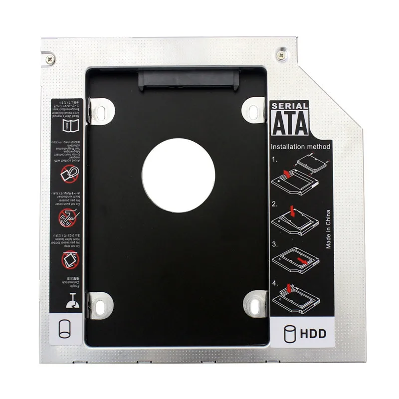 OULX 광학 베이 HDD 캐디, 노트북 CD-ROM DVD-ROM SSD 케이스 박스, SATA 3.0, 2.5 인치 HD 하드 디스크 드라이브 인클로저, 12.7mm, 9.5mm, 9mm