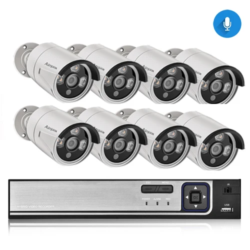 H.265 8CH 5MP HDMI POE NVR Kit  8CH CCTV System Outdoor Audio bullet IP Camera Face Detection Video Security Surveillance Set wireless camera Surveillance Items