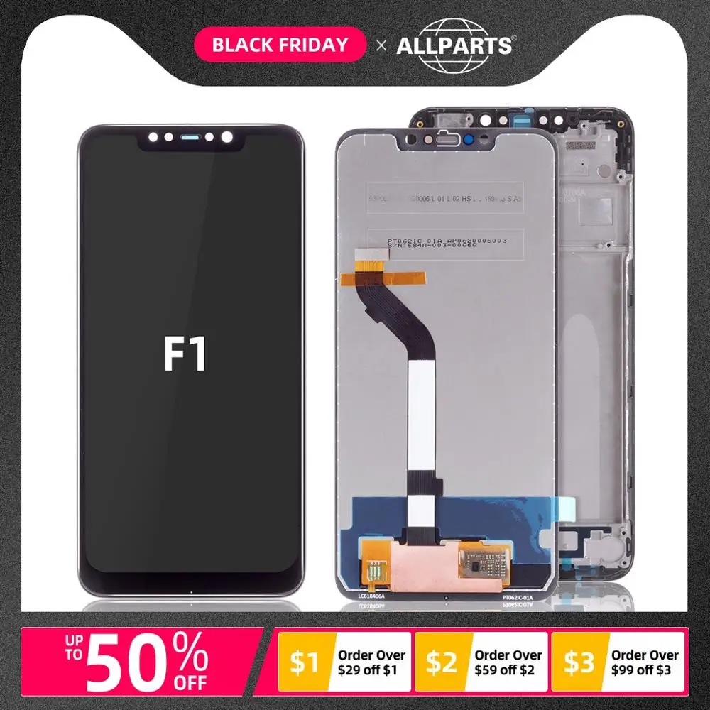 Дисплей для Xiaomi Pocophone F1 LCD в сборе с тачскрином Оригинал 6.18'' черный |