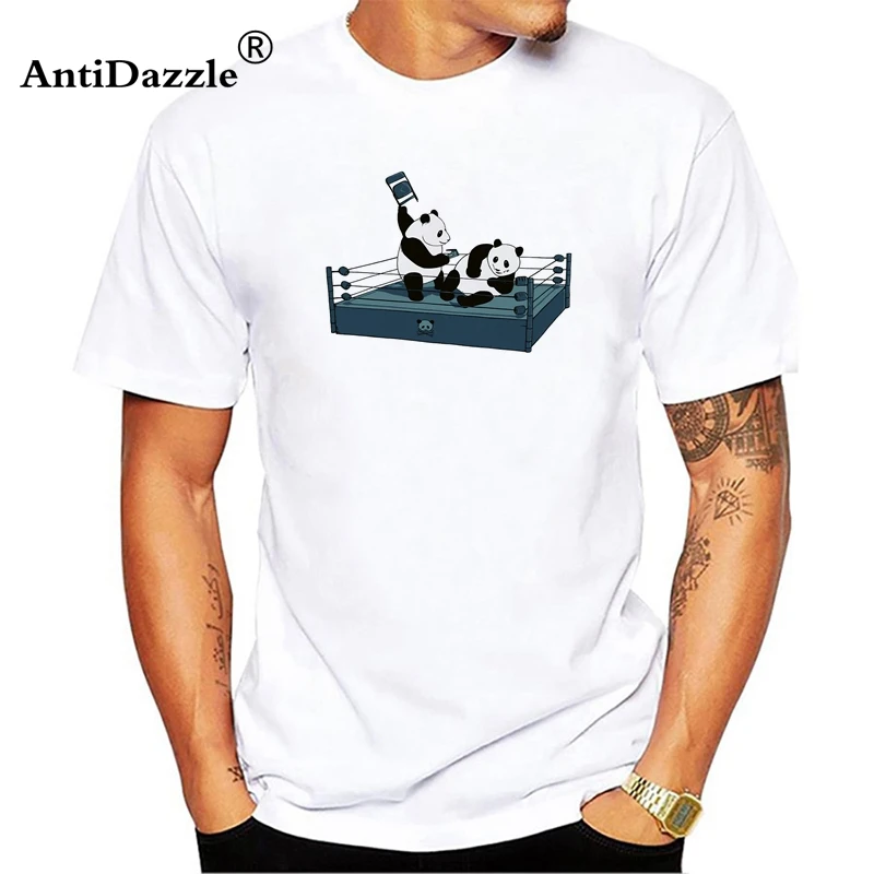 Antidazzle WWF панда короткий рукав Футболка Топ лайкра хлопок мужская футболка новый