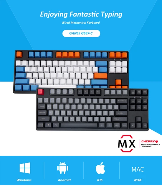 GANSSメカニカルキーボード 赤軸 ゲーミングキーボード 87キー Amazon | 87キー 赤軸 メカニカルキーボード キーボード 87キー