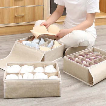 

6/8/18 grids Dormitory closet organizer for socks home separated underwear storage box bra organizer foldable drawer organizer