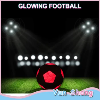 

Glowing Football Soccer Standard No.5 Luminous LED Luminous Football With 6 Inch Air Pump And 10 LR44 Spare Button Cells