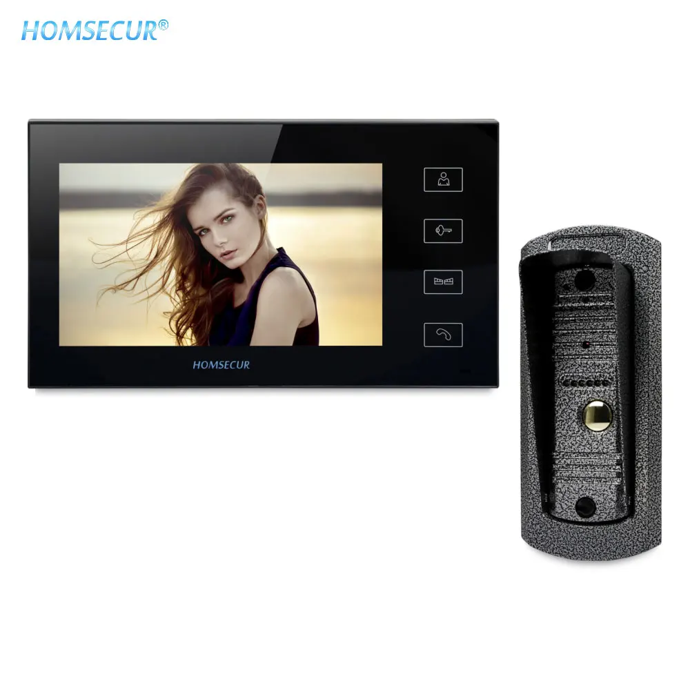 

Shipping from the EU HOMSECUR 7" Video Door Entry Phone Call System+Black Monitor for Apartment 1C1M TC041+TM704-B