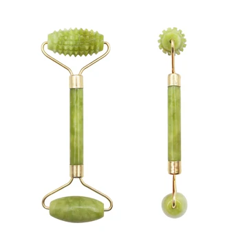 

1 pc Double Head Green Jade Roller Elliptical Massager Eye Face Neck Facial Slimming Thin face Beauty Face Lift Tools