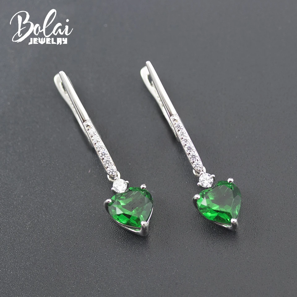 Женские серьги подвески Bolai из серебра 925 пробы в форме сердца с искусственными