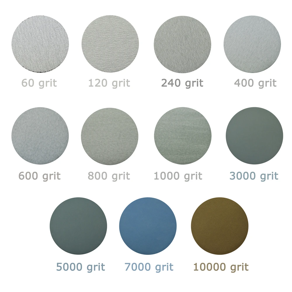 5 Inch 125mm Aluminum Oxide Dry Hook and Loop Sanding Discs + 5/16-24 Thread Backing Pad + Soft Sponge Buffering Pad 22Pcs/Set