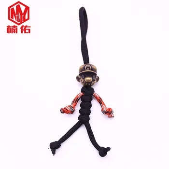 

1PC Super Mary Mario Retro Brass Copper Oxide EDC Hand-woven Paracord Beads Umbrella Rope Cord Lanyard Pendants Knife Beads