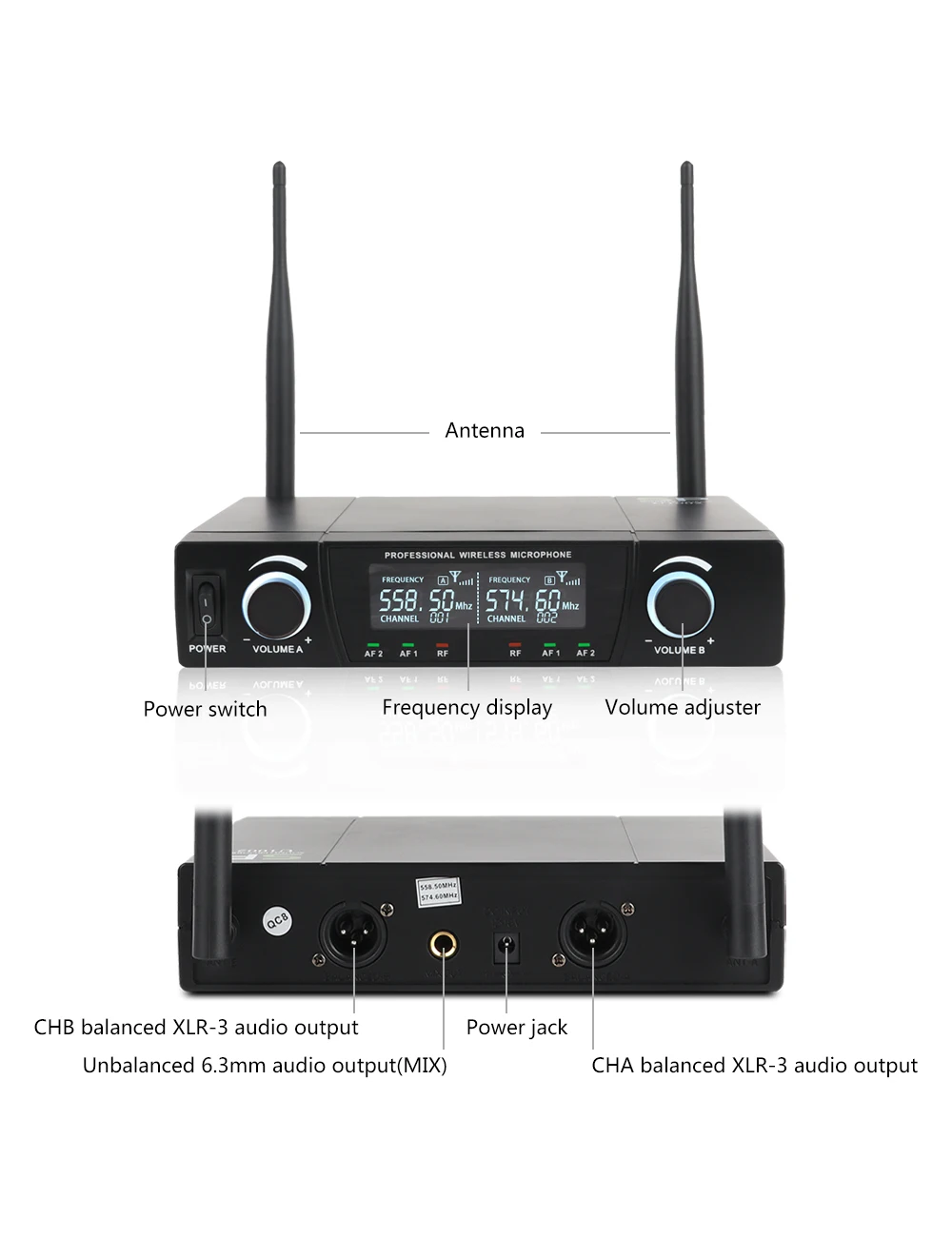 XTUGA U1002 UHF профессиональный двойной беспроводной микрофон Система 2 канала 2 ручной караоке микрофон Комплект для свадьбы, вечерние