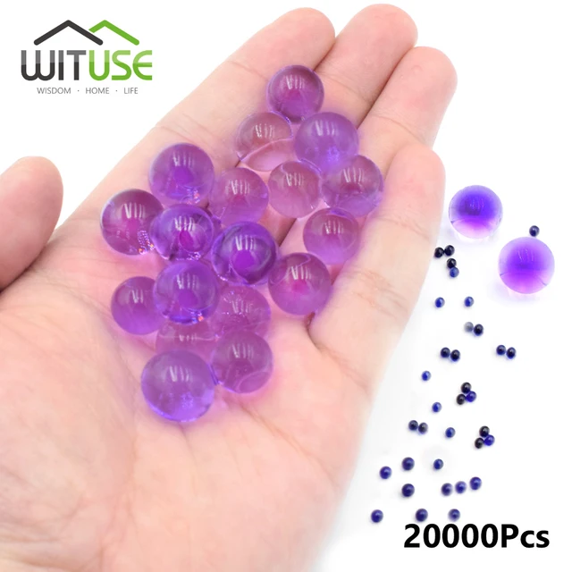 5000-20000pcs Soilless Plant Crystal Soil Mud Grow Water Beads Hydrogel Magic Jelly Balls 6-8mm Bio Gel Ball Plants Flower Decor Purple 20000pcs