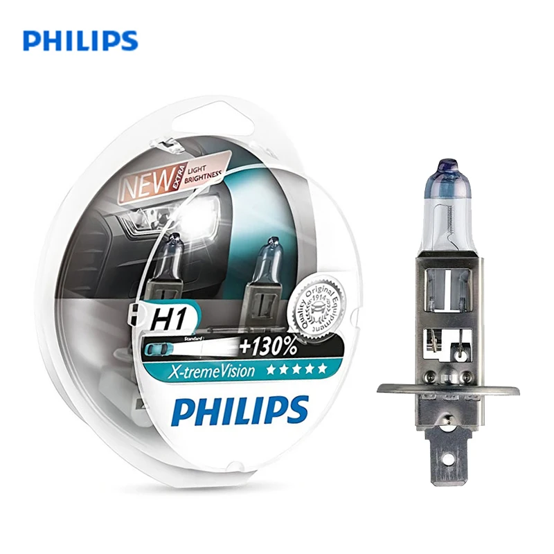 Philips H1 Автомобильный головной свет 2шт 12258XV S2 света X-treme Vision Галоген автомобиль освещение примерка