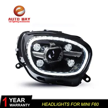 

Car Styling Case for BMW Mini Countryman F60 headlights For MINI ALL LED F60 headlight Angel eye led DRL front light Bi-led