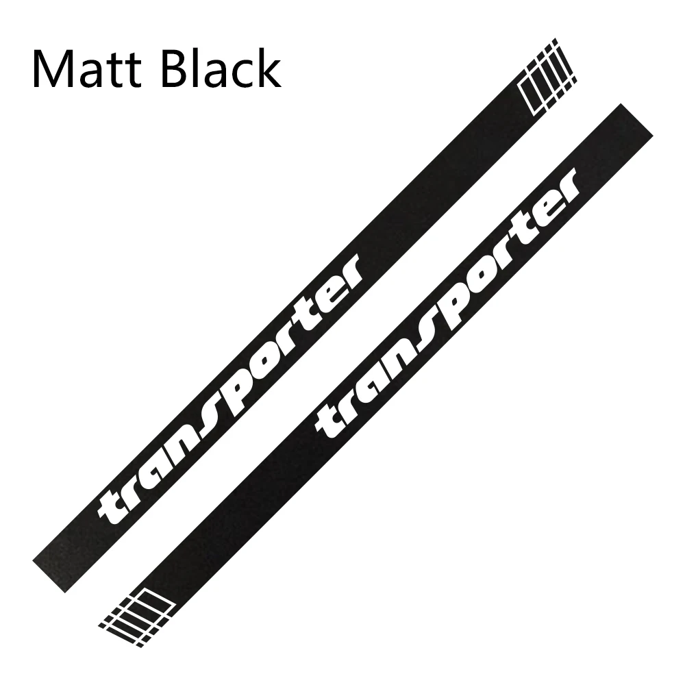 Matt Black 2Pcs Car Side Stripes Stickers Auto Vinyl Film Decoration Decals For Volkswagen Multivan T4 T5 T6 Styling Car Tuning Accessories - Название цвета: Matt Black