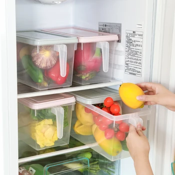 

4pcs Kitchenware PP Vegetable Fruit Storage Container Microwavable Food Preservation Storage Box Lunch Container