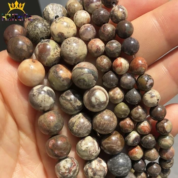 

Natural Stone Colorful Ocean Jaspers Stone Round Loose Spacer Beads For DIY Jewelry Making Bracelet Accessories 15'' 6 8 10mm