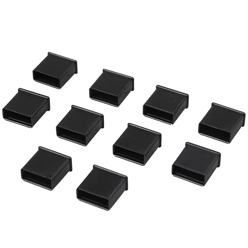 10 шт Пластиковые USB мужские противопылевые пробки крышки протектора крышки бытовой электроники горячая распродажа - Цвет: BLACK
