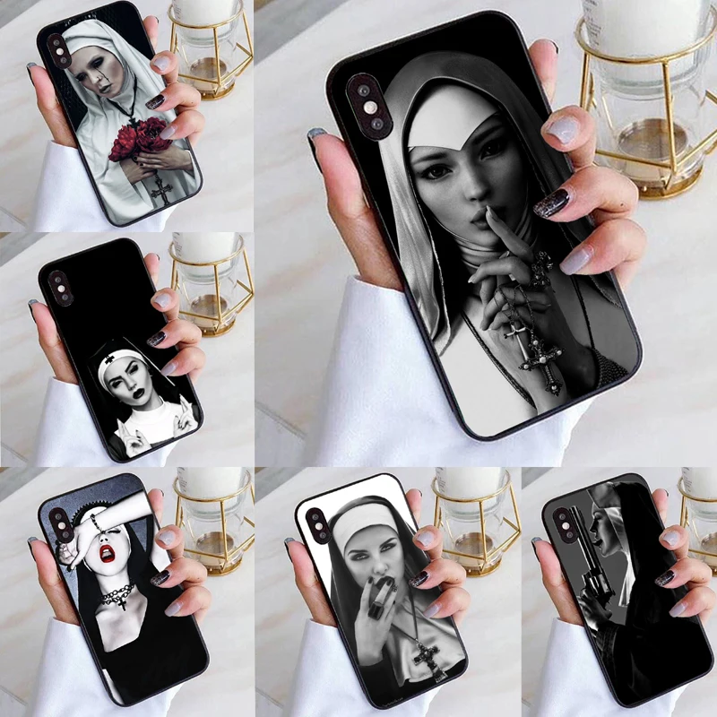 Чехол для телефона Sister Nun iPhone X XR XSMax 7 8 6S 6Plus 8Plus 5 6 10 11 ProMAX 11Pro силиконовые чехлы