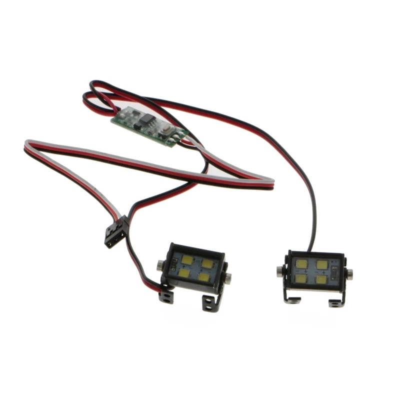 

1 Pair RC Model LED Headlights Spotlights for 1/10 RC Crawler Off-Road Traxxas TRX4 Axial SCX10 RC4WD D90 TF2
