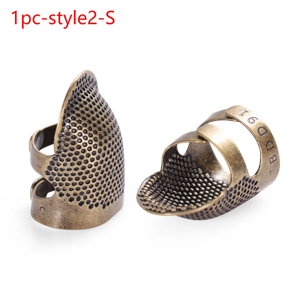 style 2 S 1pc 1/10 шт. иглы наперсток металлическая защита для пальца кольцо из чистого DIY Ручная работа ремесла швейные инструменты для вышивки дома аксессуары - Цвет: style 2 S 1pc