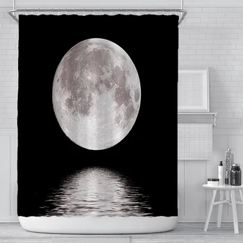 

Shower Curtain Fashion Bathroom Curtains Art Moon Landscape Waterproof Anti-fog Home Design Funny Shower Curtains Bathroom