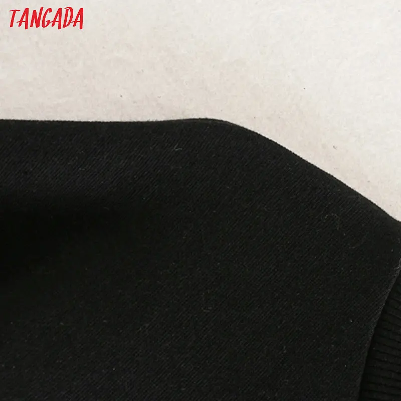 Tangada женские модные черные толстовки с принтом с героями мультфильмов, свободные пуловеры с длинным рукавом, женские топы CE218