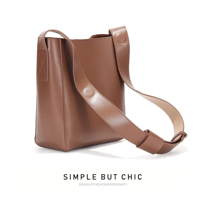 

Non-mainstream Design WOMEN'S Leather Bags New Style Mixed Colors Hand Cross-body Cowhide sangle Bucket Bag Crossbody Bag