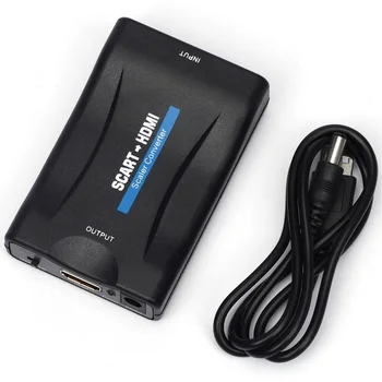 

ABS Scart To HDMI MHL Converter Audio Video Adapter For Box STB 1080P HDTV With USB Cable 3W for PAL NTSC SECAM PAL/N TV etc